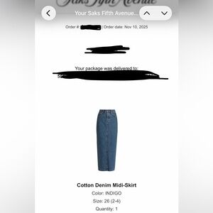 WARDROBE NYC Denim Midi Skirt // W26 // NEW WITH TAGS